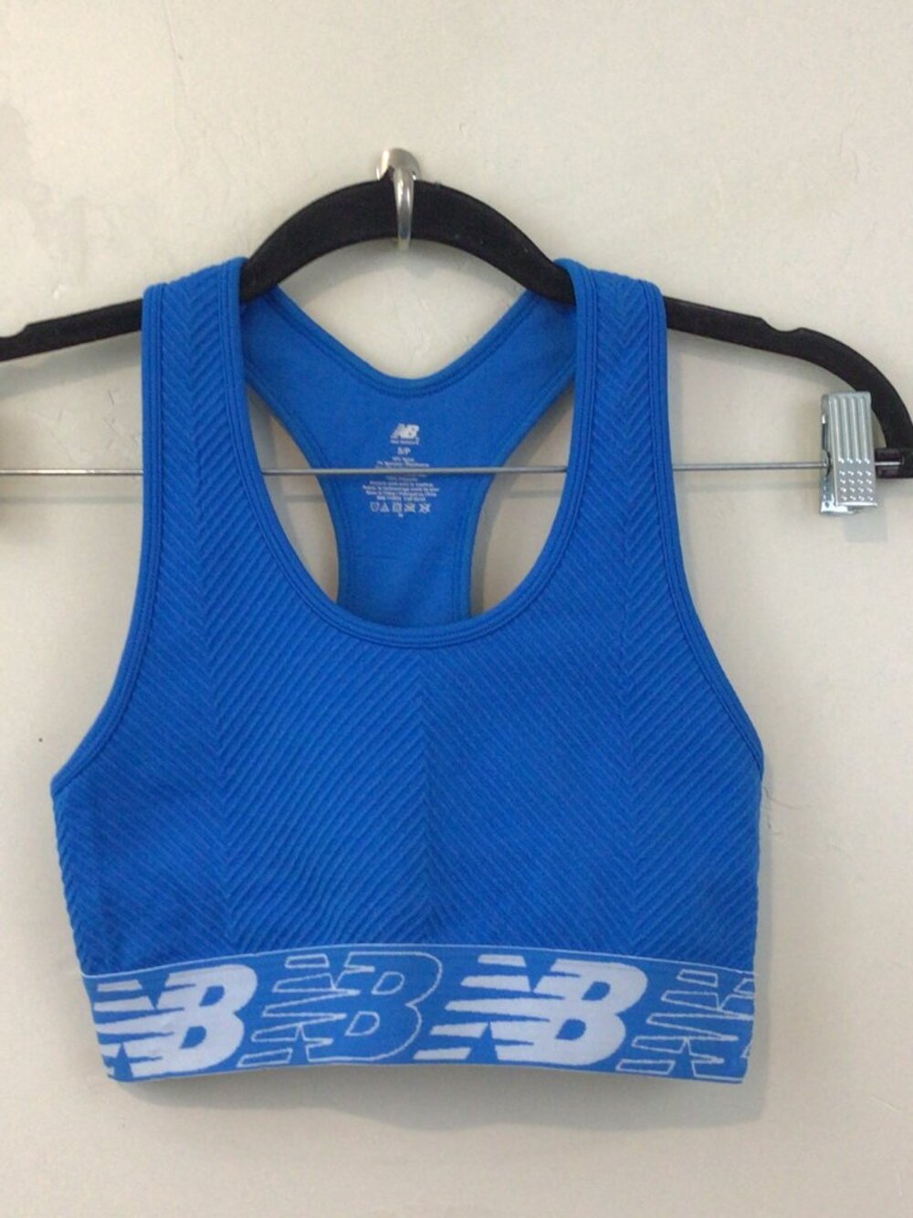 NB New Balance Bright Blue Racer Back Sports Bra Size S